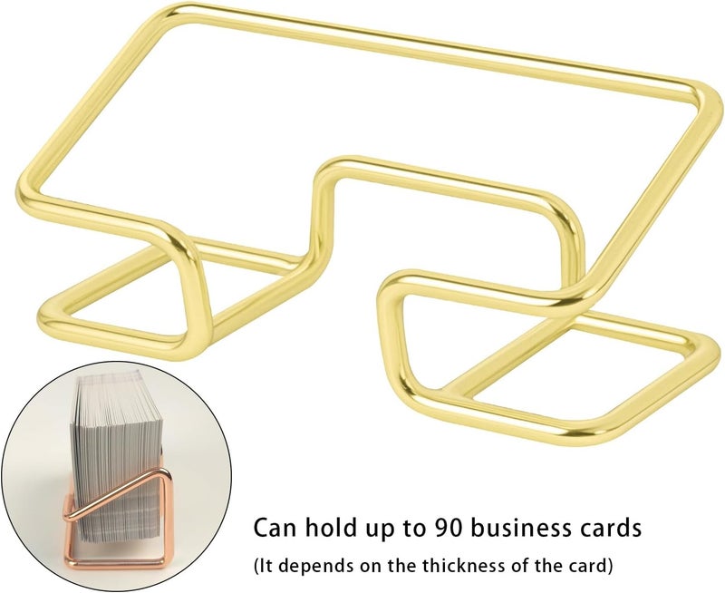 DMFLY Metal Business Card Holder for Desk, Cute Card Display Stand, Compatible with Various Countertops, Gold - Image 2